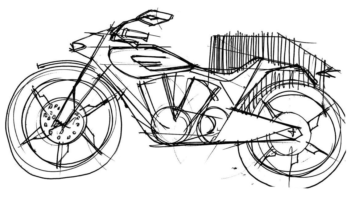 Full motorcycle concept sketch